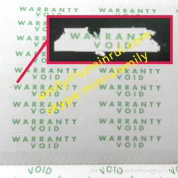 Minrui 25x5mm Warranty Void Stickers,security Tamper Proof Calibration Labels,warranty Void Destructible Adhesive Labels 